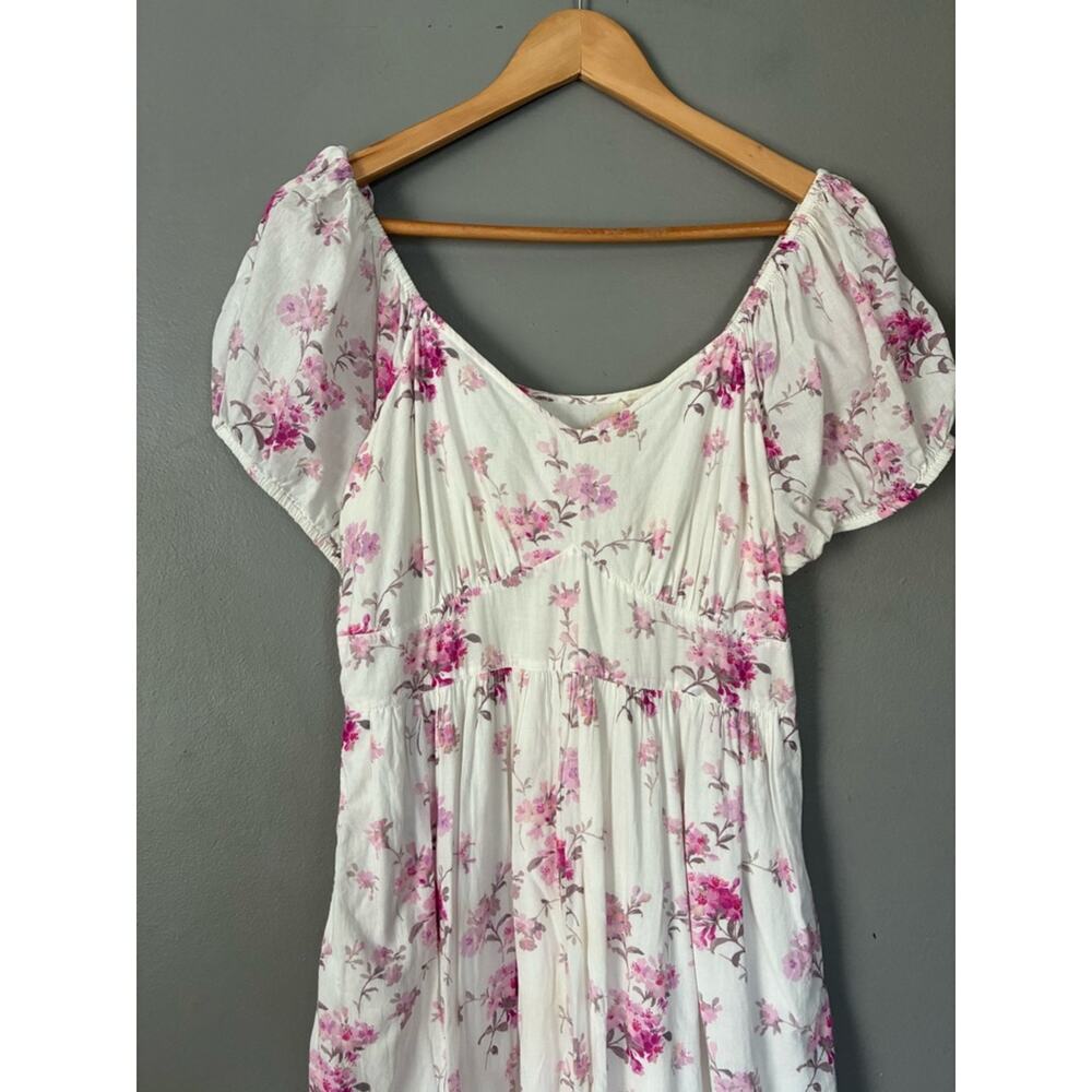 LoveShackFancy Angie Pink Floral Midi Dress | Grandmillennial Romantic Feminine - Picture 3 of 13